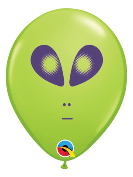 5" Green Space Alien Balloon 100 Count
