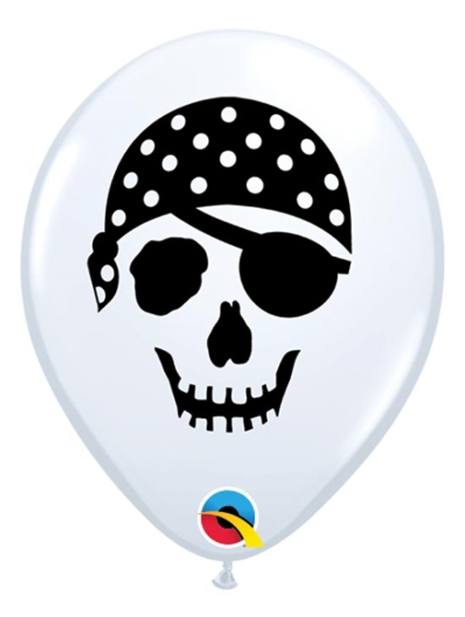 5" Pirate Skull Face Balloon 100 Count