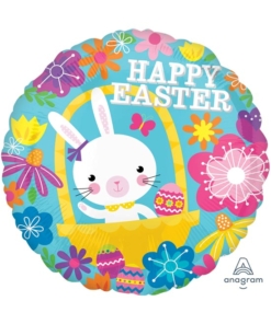 17" Easter Bunny Floral Easter Balloon