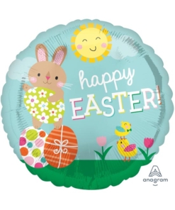 17" Happy Easter Bunny & Chicks Foil Balloon