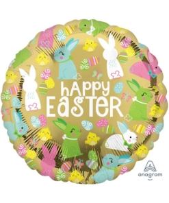 17" Happy Easter Gold Foil Balloon