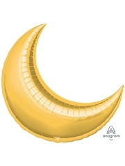 Anagram 26" Gold Crescent Moon Shape Balloon 1 Count