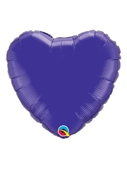 Qualatex 18" Purple Foil Heart Shape Decorator Balloon