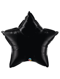 36" Qualatex Black Foil Star Shape Balloon 1 Count