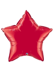 36" Qualatex Ruby Red Foil Star Shape Balloon 1 Count