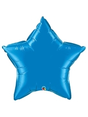 36" Qualatex Sapphire Blue Foil Star Shape Balloon 1 Count