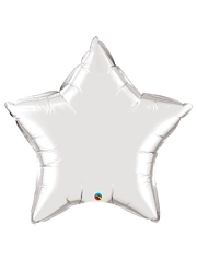 36" Qualatex Silver Foil Star Shape Balloon 1 Count