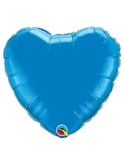 Qualatex 18" Sapphire Blue Foil Heart Shape Decorator Balloon