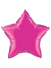 36" Qualatex Magenta Foil Star Shape Balloon 1 Count