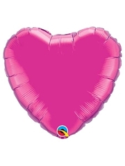 Qualatex 18" Magenta Foil Heart Shape Decorator Balloon