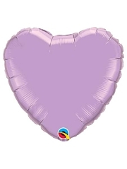 Qualatex 18" Pearl Lavender Foil Heart Shape Decorator Balloon