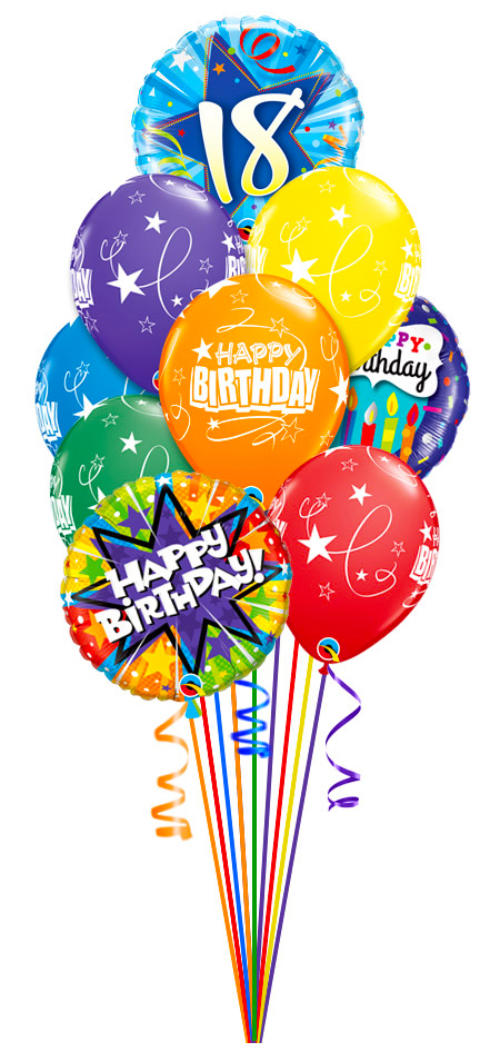 reparatie Verschrikking etnisch Happy 18th Birthday Balloon Bouquet #1 - Balloon Supply